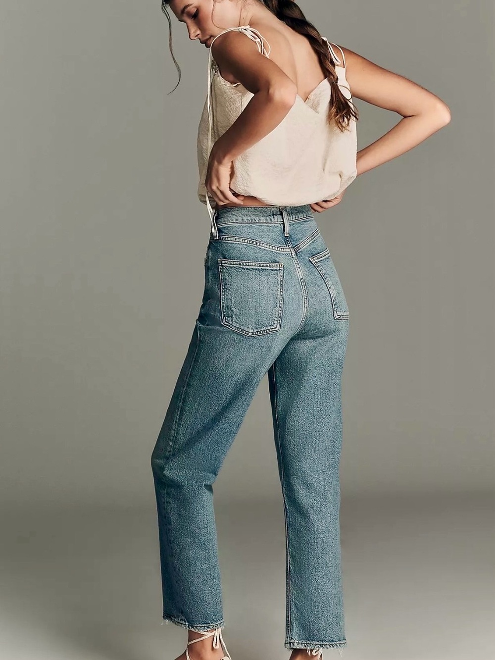 Agolde Women's 90s Pinch Straight-Leg High-Rise Crop Jeans in Ripple
